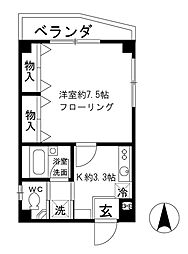 5アベニュー 1階1Kの間取り
