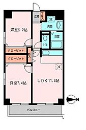 ドゥエル木場公園 8階2LDKの間取り