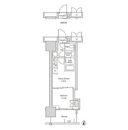 ブルックサイドレジデンス木場 1DKの間取図画像