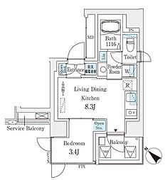 コスモグラシア大塚 1LDKの間取図画像