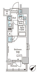 PARKAXIS大塚ガーデンスクエア 1Kの間取図画像