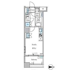 パークキューブ亀戸 ワンルームの間取図画像