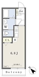 ベルシティコート ワンルームの間取図画像