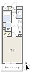 ラヴェニール新山 1Kの間取図画像