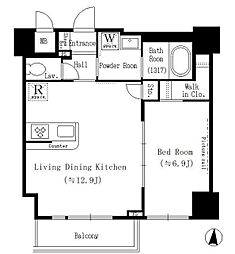 YUNOARTKAMEIDO 1LDKの間取図画像