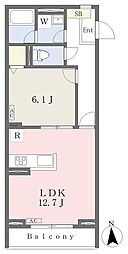 ベルジュ用賀Ｄｅｕｘ 3階1LDKの間取り