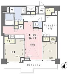 リビオレゾン参宮橋 2SLDKの間取図画像