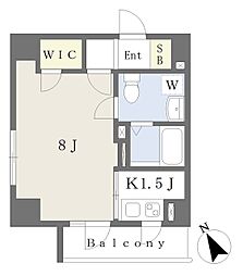 パラッツォガレリア 1Kの間取図画像