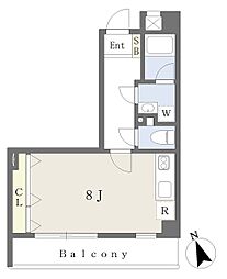 A' ワンルームの間取図画像