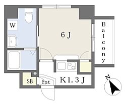 パラッツォガレリア 1Kの間取図画像