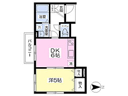 コンフォート深沢 1DKの間取図画像