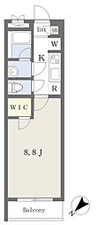 エリテ学芸大学 1Kの間取図画像