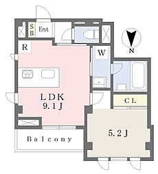 NOBLE グラン 自由が丘 1LDKの間取図画像