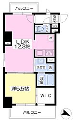 神泉フラッツ 1LDKの間取図画像