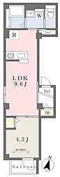 ザ・クレスト西大井 2階1LDKの間取り