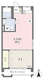 都営三田線 新高島平駅 徒歩7分の賃貸マンション 2階1LDKの間取り