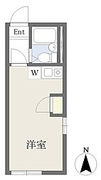 東急田園都市線 三軒茶屋駅 徒歩7分の賃貸アパート 2階ワンルームの間取り