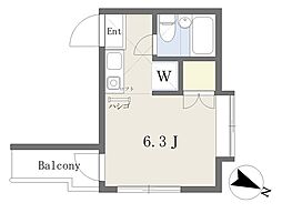 グリーンヒル南馬込 2階ワンルームの間取り