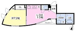 Ｅｃｒｕ　ｂｅｉｇｅ 2階1LDKの間取り