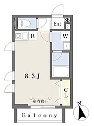 Ｔｈｅ　Ｐａｒｋ　Ｍａｉｓｏｎ　中延 1階ワンルームの間取り