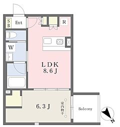 レーヴレジデンス武蔵小山2 1LDKの間取図画像