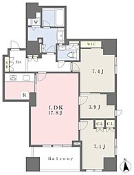 パークハウス芝タワー 3LDKの間取図画像
