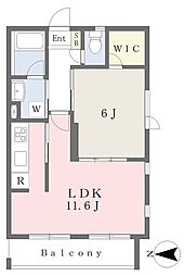 コーポ西大井 1LDKの間取図画像