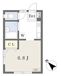 マイン・ハイム ワンルームの間取図画像