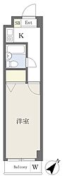 サンライズ目黒 1Kの間取図画像