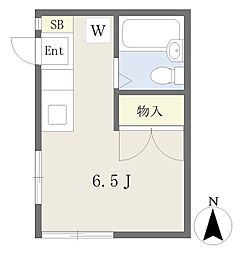 ミソノハイツ ワンルームの間取図画像