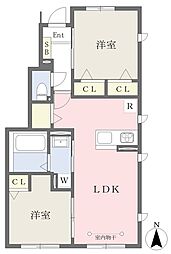 Ｂｅｌ　Ｐｅａｒｌ　Ａ 1階2LDKの間取り