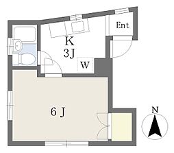 ハイツコジマ 2階1Kの間取り