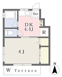 ハイツ高芝 1Kの間取図画像