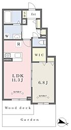 グリシード 1LDKの間取図画像