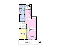 パインクレスト井の頭 1LDKの間取図画像