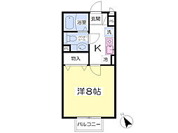 クレール21 2階1Kの間取り