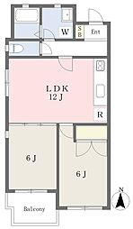 ファミーユ桜ヶ丘 511 5階2LDKの間取り