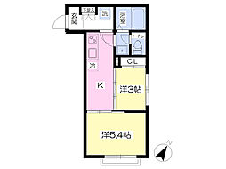 カーサシオン 2Kの間取図画像