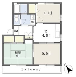 コゥジィーコートC 3Kの間取図画像