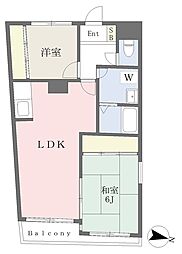 ファミーユ桜ケ丘 2LDKの間取図画像
