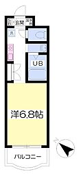 ヒルサイド柚木 ワンルームの間取図画像