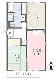 グレースコート 2LDKの間取図画像