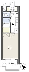 アドバンス明神町A棟 1Kの間取図画像