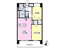 クルーセ多摩センター 2LDKの間取図画像