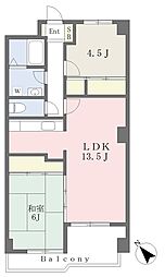 ファミーユ桜ケ丘 2LDKの間取図画像
