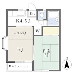 アイリスコーポ 2Kの間取図画像