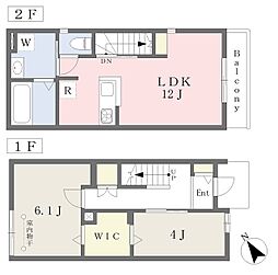 ガーデニアテラス・ノースウィング 1階2LDKの間取り