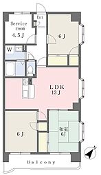 ウイング上砂II 1階3SLDKの間取り