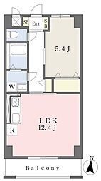 ヴェルディール武蔵砂川 2階1LDKの間取り