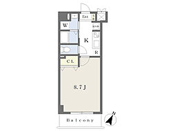 スペランツァ 3階1Kの間取り